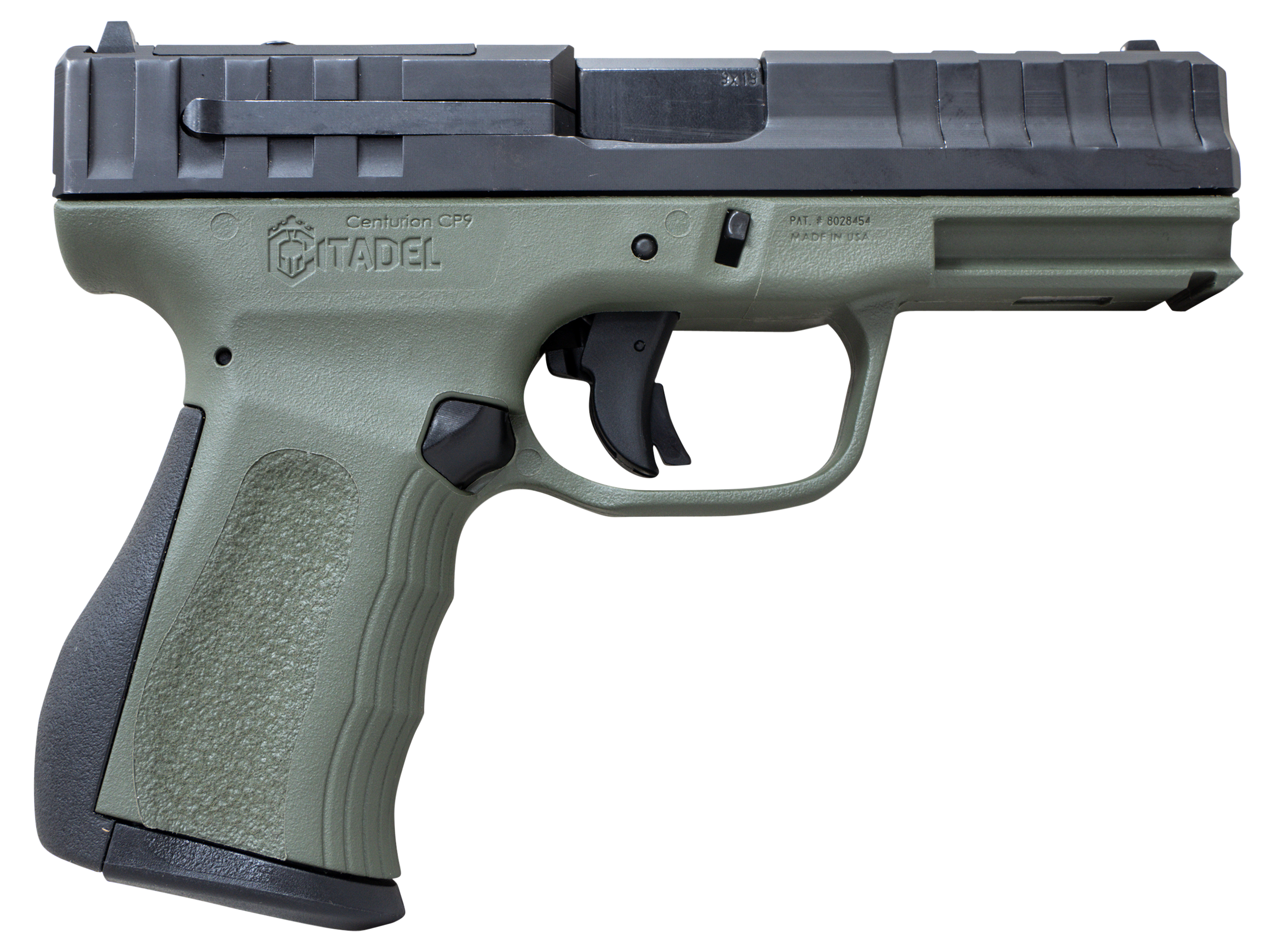 Puma Rifles Centurion CP9 Optic Ready Pistol CITCP9ODG, 9mm Luger, 4in, OD Green Polymer Frame & Grips, OD Green Finish, 14 Rds