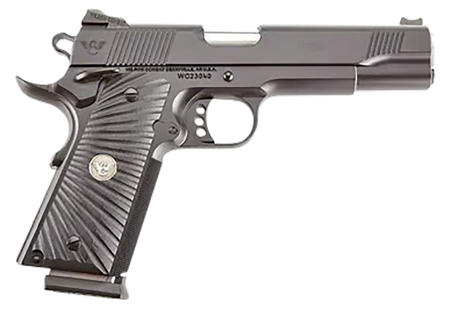 Wilson Combat 1911 CQB Pistol CQBFS45A, 45 ACP, 5in, Black G10 Starburst Grips, Black Armor-Tuff Finish, 8 Rds