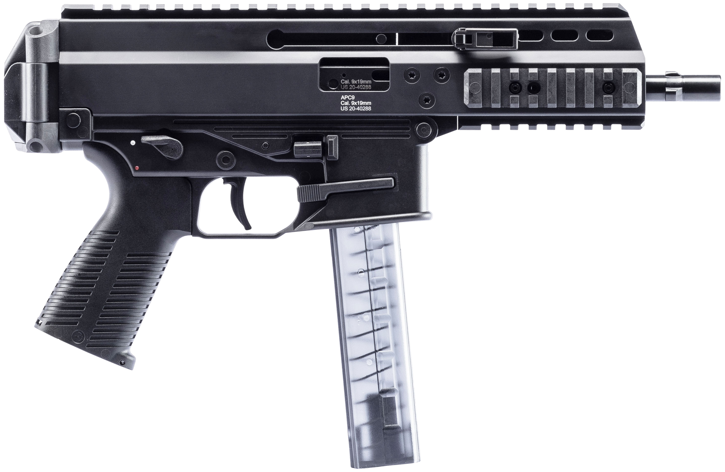 B&T APC9 Pro Semi-Auto Pistol BT-36039, 9mm, 6.8 in, Black Finish, 30 Rds