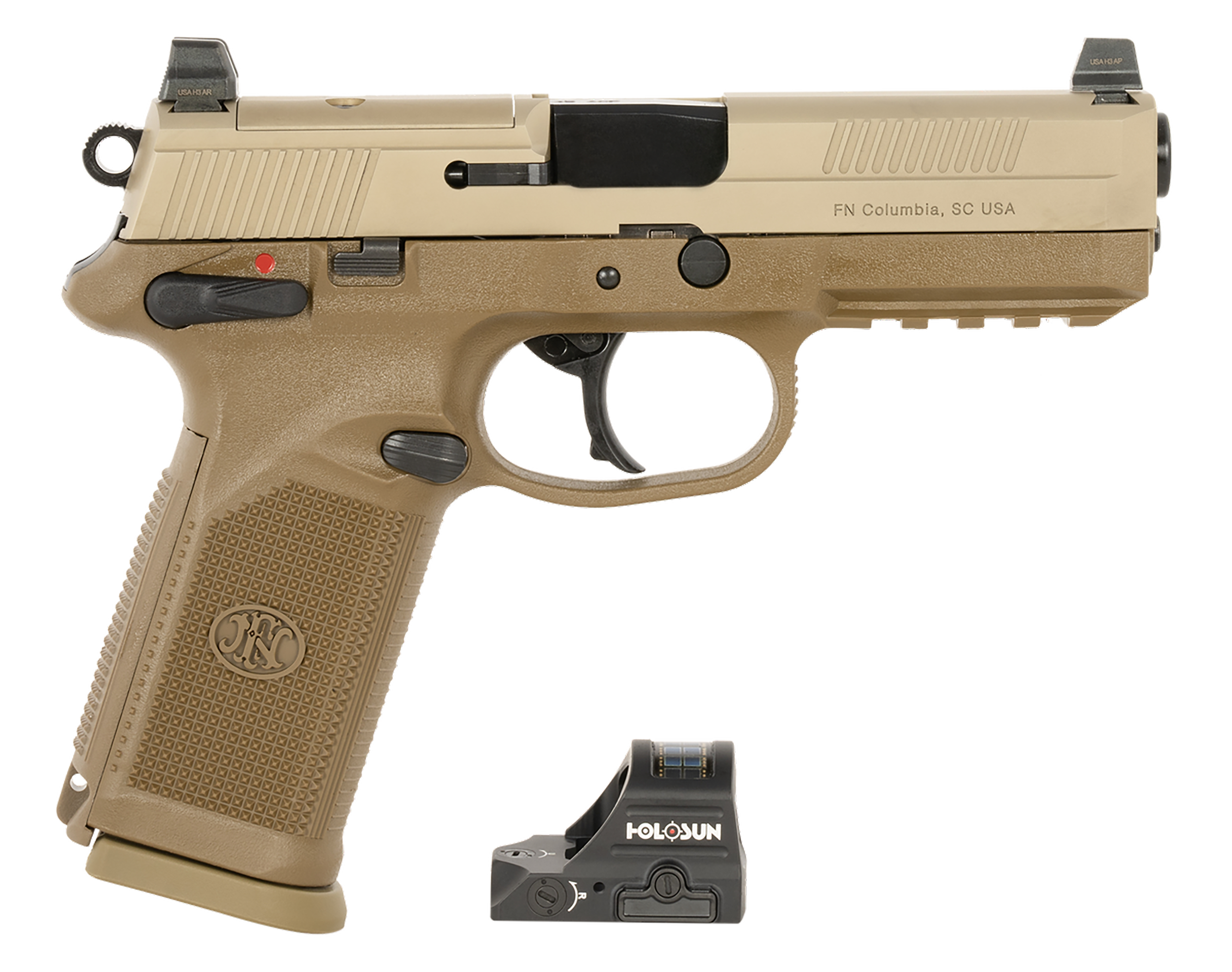 FN Herstal FNX w/Optic Optic Ready Pistol 66102272, 45 ACP, 5.30in, Flat Dark Earth Finish, 10 Rds