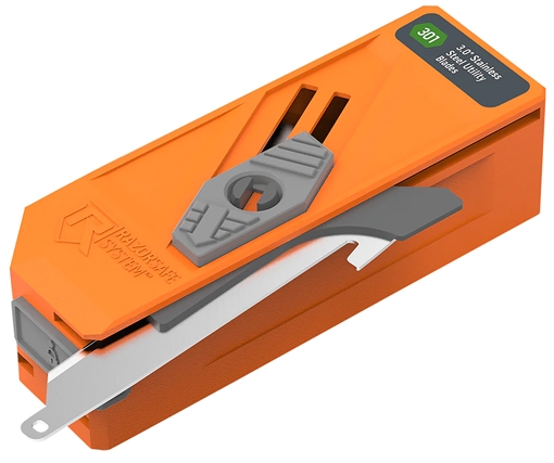 Outdoor Edge Blade Dispenser Blaze Orange, 12 Drop Point 3" 420J2 SS Blades RR30D12C