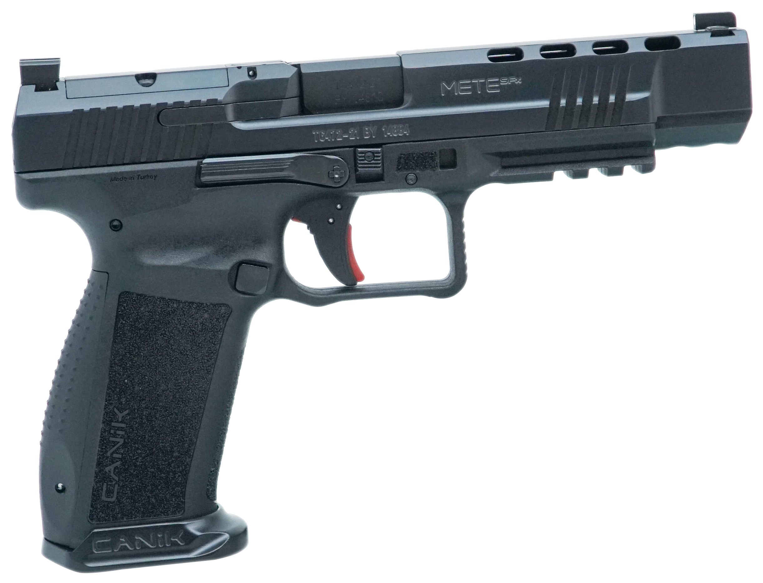 Canik Mete SFx Full Size Pistol HG6594N, 9mm, 5.20", Black Polymer Grips, Black Nitride Serrated Slide, Optic Ready, 20 Rds