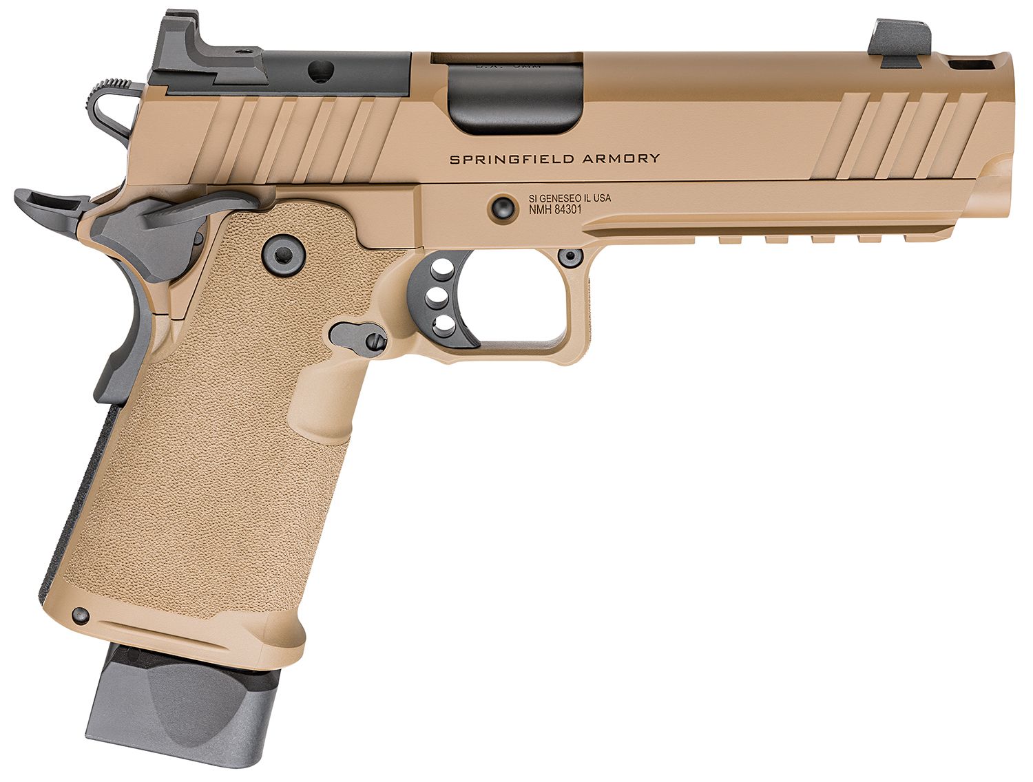 Springfield Prodigy DS Comp Optic Ready Pistol PH9119AOSCBCOMP, 9mm Luger, 5in, Aggressive Texture, Coyote Brown Cerakote Finish, 20 Rds