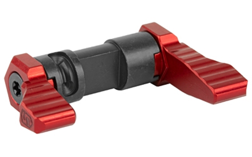 Phase 5 Weapon Systems Ambidextrous 90-Degree Safety Selector, Red Anodized Finish, Levers are Machined from 6061-T6 Billet Aluminum, Central Core is Machined from Carbon Steel SAFE90-RED
