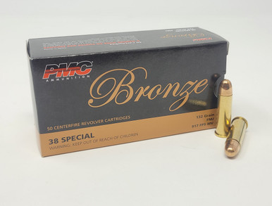 PMC 38 Special Bronze Ammunition PMC38G 132 Grain Full Metal Jacket 50 rounds