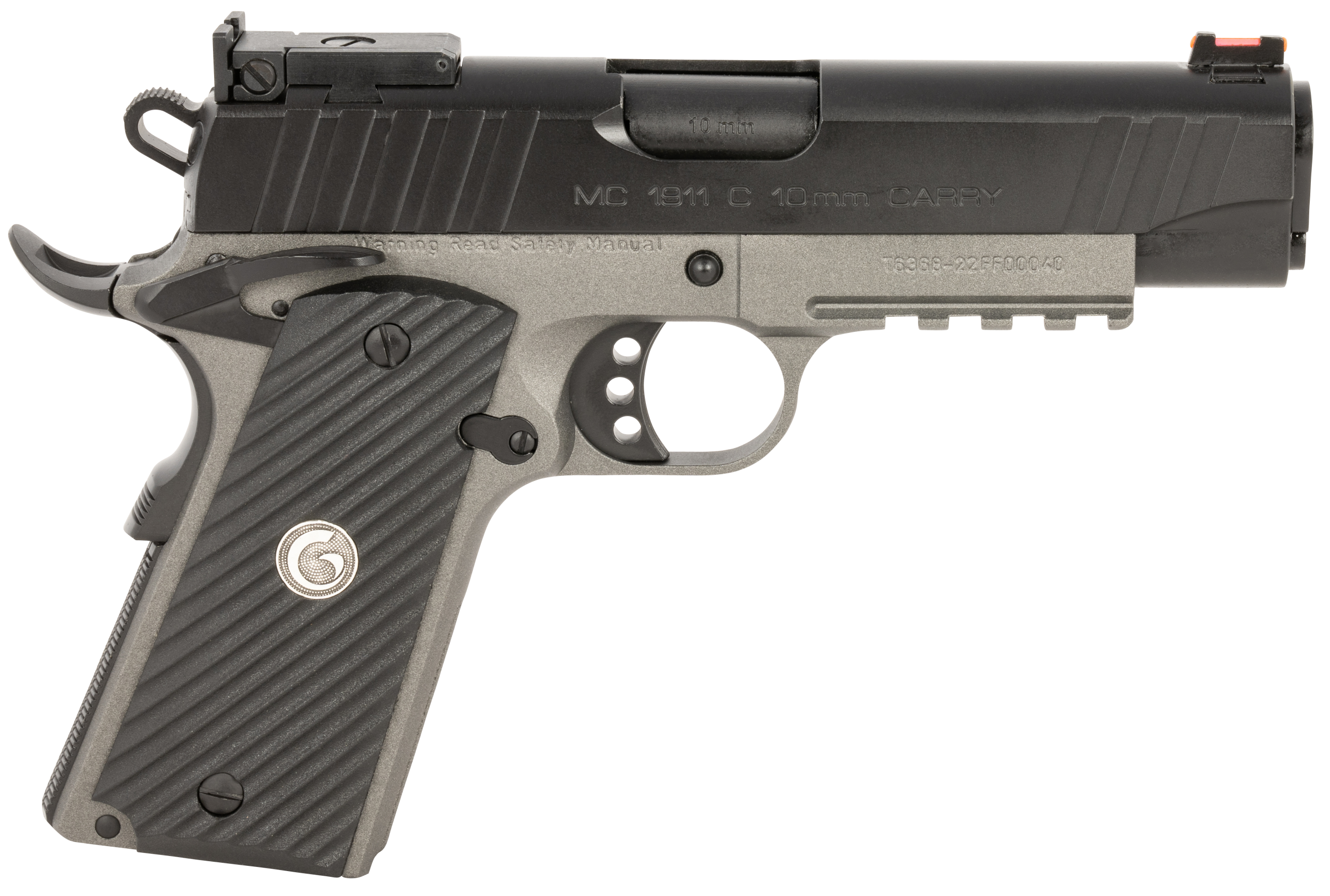 EAA MC1911 C Commander Pistol 390608, 10mm Auto, 4.40in, Black Grips, Matte Gray Finish, 9 Rds