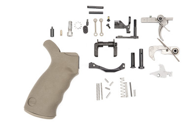 Spike's Tactical AR-15 Enhanced Lower Parts Kit - ST Battle Trigger, FDE Ergo Grip