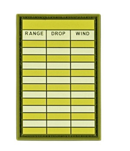 PRO-SHOT RANGE DATA PATCH WITH VELCRO AND ADHESIVE BACK RDP