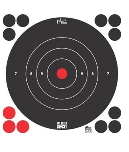 PRO-SHOT SPLATTER SHOT 8IN WHITE BULLSEYE TARGET - 30 QTY. PACK 8B-WHITE-30PK
