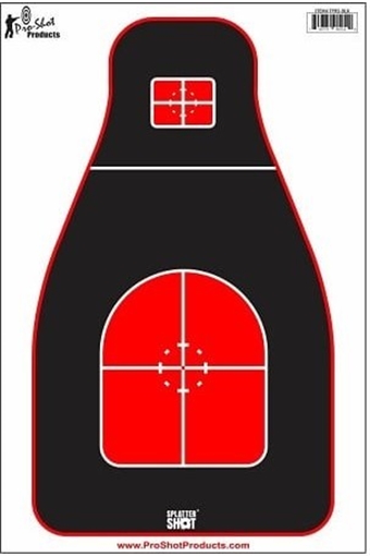 PRO-SHOT TACTICAL PRECISION TARGET- RED/BLACK 8 PACK TPRS-BLK-8PK