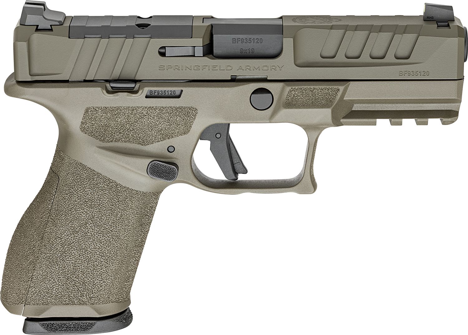 Springfield Echelon 4.0 Compact Optic Ready Pistol EC9409GU, 9mm Luger, 4in, Textured, OD Green Cerakote Finish, 15 Rds