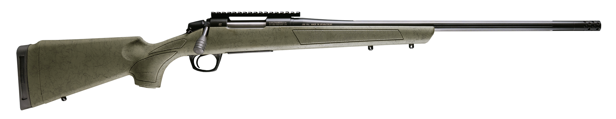 CVA Cascade XT Bolt Action Rifle CR3993G, 35 Whelen, 22" Threaded Barrel, Graphite Black Cerakote, Fixed OD Green w/Black Webbing Stock, 3 Rds