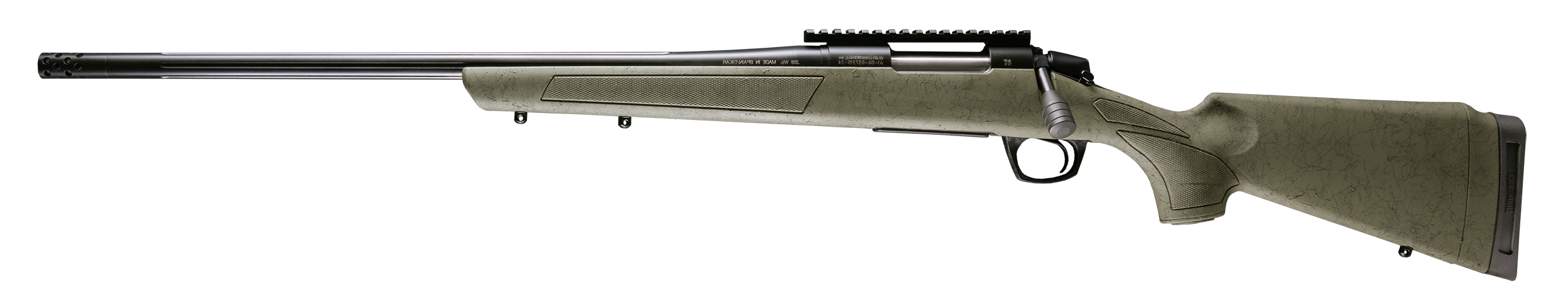 CVA Cascade Bolt Action Rifle CR3983GLH, 308 Win, 22" Threaded Barrel, Graphite Black Cerakote, Fixed OD Green w/Black Webbing Synthetic Stock, Left Hand, 4 Rds