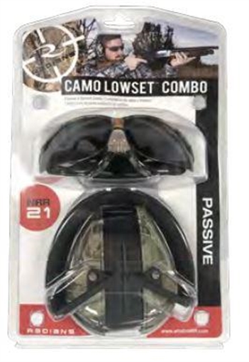 RAIDIANS LOWSET COMBO CAMO EM NRR21 LOW PROFILE COMPACT FOLDING WITH OUTBACK CAMO CLEAR GLASSES S4U11CKCS LS4U11CKCS