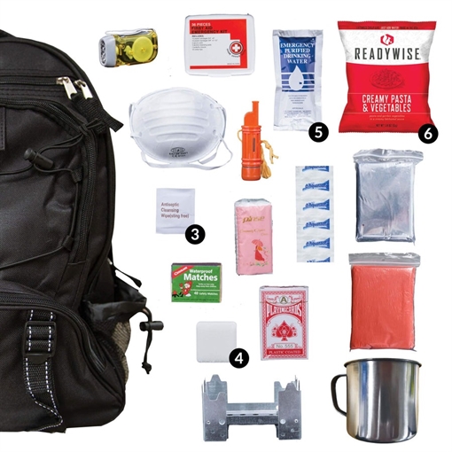 ReadyWise 64 Piece Survival Backpack - Black RW01-633GSG(BLACK)