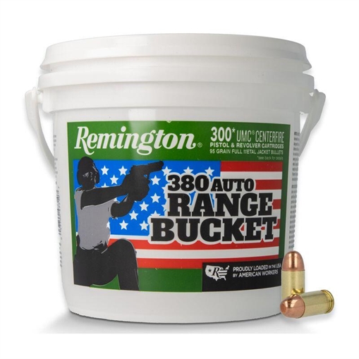 Remington UMC Range Bucket Handgun Ammunition .380 Auto 95 gr FMJ 955 fps 300/ct R23978