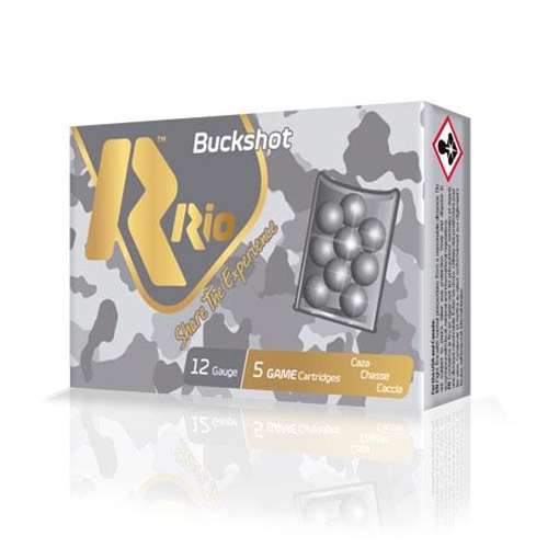 Rio Royal Buck Shotshell 12 ga 2-3/4" 12 pellets 1345 fps #1 5/ct RB1212
