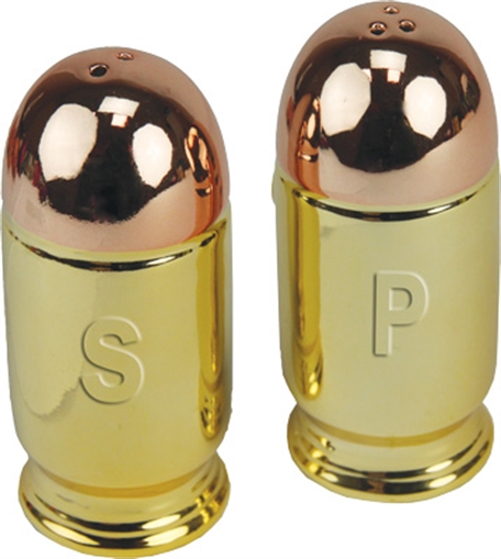 RIVERS EDGE PISTOL CARTRIDGE SHAPED SALT & PEPPER SHAKERS 2067