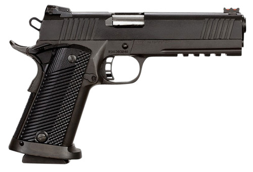 Rock Island Tac Ultra FSHC 9mm 5" Barrel, Overall Black Parkerized Finish Steel Beavertail Frame, Serrated Slide & Black G10 Grip, 17 Rd