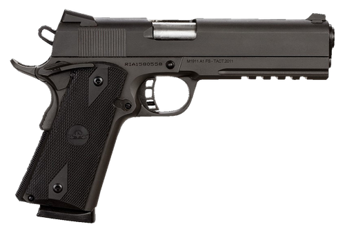 Rock Island M1911-A1 Tactical 45 ACP, 5" Barrel, Black, Rubber Grip, 8rd