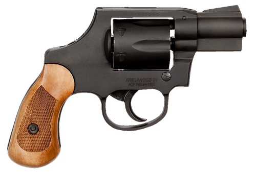 Rock Island M206 Small Frame 38 Special 2" Black Parkerized Barrel, Checkered Wood Grip, Concealed Hammer, 6 Rd