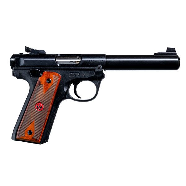 Ruger MKIV 22/45 22 LR Target Blued 5.5" Barrel Wood Grips 40140