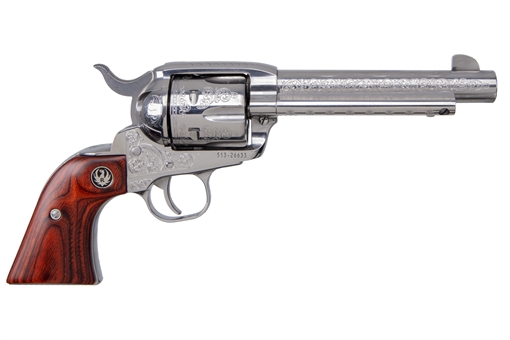 Ruger Vaquero, TALO Edition, Single Action Only, Revolver, 45 Long Colt, 5.5" Barrel, Stainless Steel, High-Gloss Stainless Finish, Hardwood Grips, Blade Front and Integral Rear Sights, 6 Rounds 05157