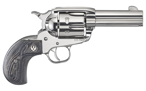 Ruger Vaquero, TALO Edition, Single Action Only, Revolver, 357 Magnum, 3.75" Barrel, Stainless Steel, High-Gloss Stainless Finish, Bird's Head Black Laminate Grips, Blade Front and Integral Rear Sights, 6 Rounds 05162