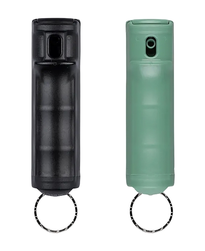 Sabre Pepper Gel, Flip Top, 2 Pack, .54oz, UV Marking Dye, Black and Sage Green, Includes Snap Clip F15-BKSGG-04