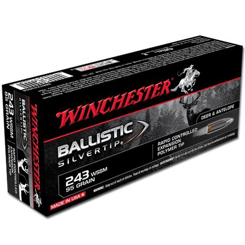 Winchester Supreme 243 WSSM 95gr Ballistic Silvertip Bullet 20rd Box #SBST243SSA