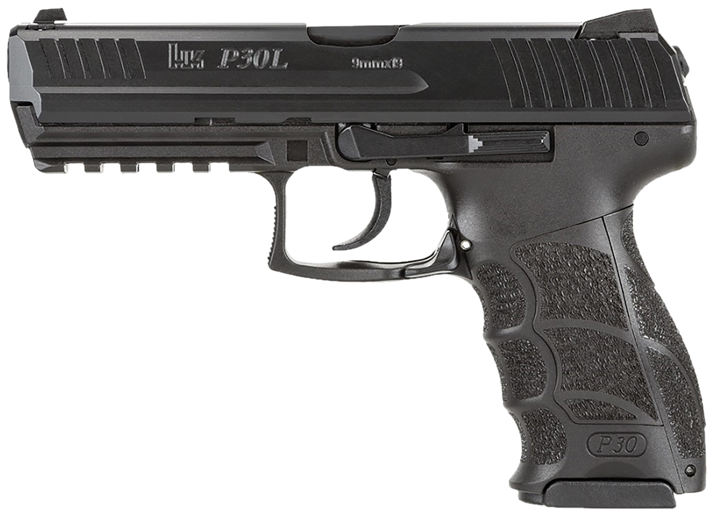 Heckler & Koch P30L V1 Light LEM Pistol 81001091, 9mm Luger, 4.45in, Black Interchangeable Backstrap, Black Finish, 10 Rds