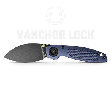 Vosteed Cutlery Shilin Cutter Vanchor Lock Folding Knife - 2.9" Elmax Black Stonewashed Kukri Blade, Purple Aluminum Handles - A2806
