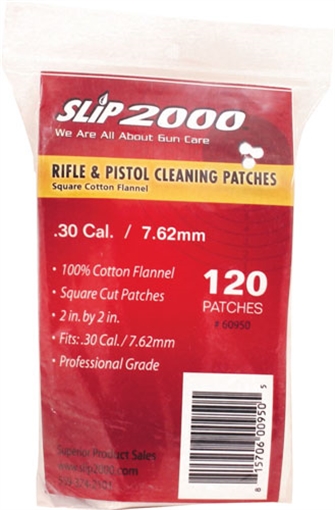 SLIP 2000 CLEANING PATCHES 2" SQUARE .30/7.62MM 120-PACK 60950