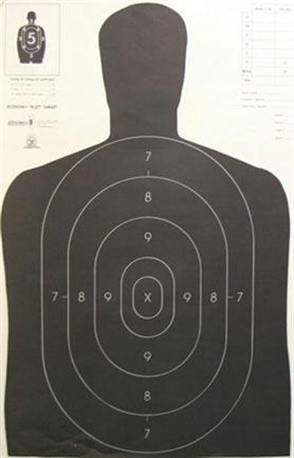 Speedwell Official NRA Police Qualification Silhouette Police Silhouette - Black - 200/Pack B 27 E
