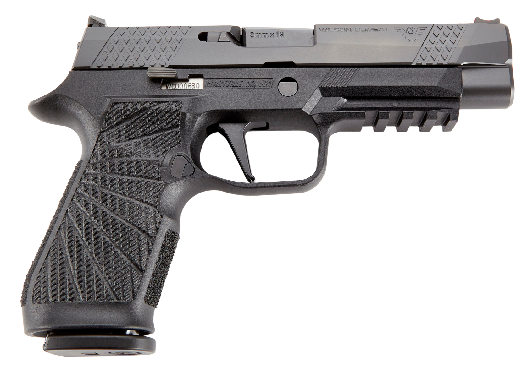 Wilson Combat P320 Pistol SIGWCP320F9BATS, 9mm Luger, 4.70in, Black Polymer Grips, Black Finish, 17 Rds