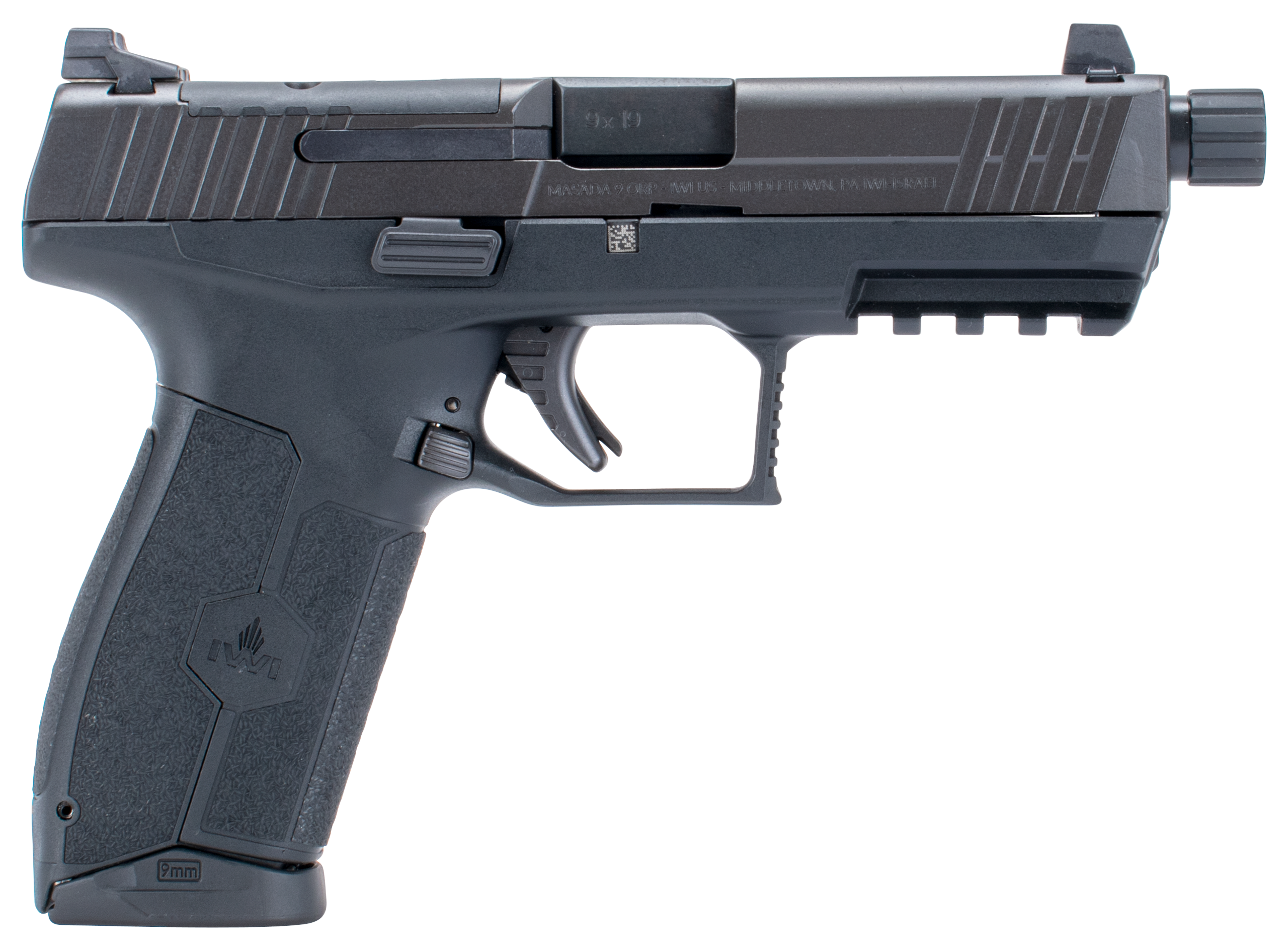 IWI MASADA Tactical Optic Ready Pistol M9ORP17T, 9mm Luger, 4.60in, Black w/Interchangeable Backstrap, Black Finish, 17 Rds