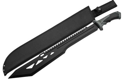 SZCO RITE EDGE 20" MACHO MACHETE BLACK W/SHEATH 25" OAL 926936BK