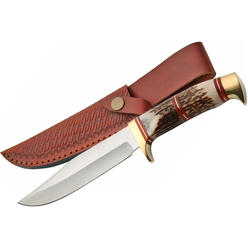SZCO STEEL STAG 5.75" STEEL WOLF STAG HUNTER W/SHEATH SS3318