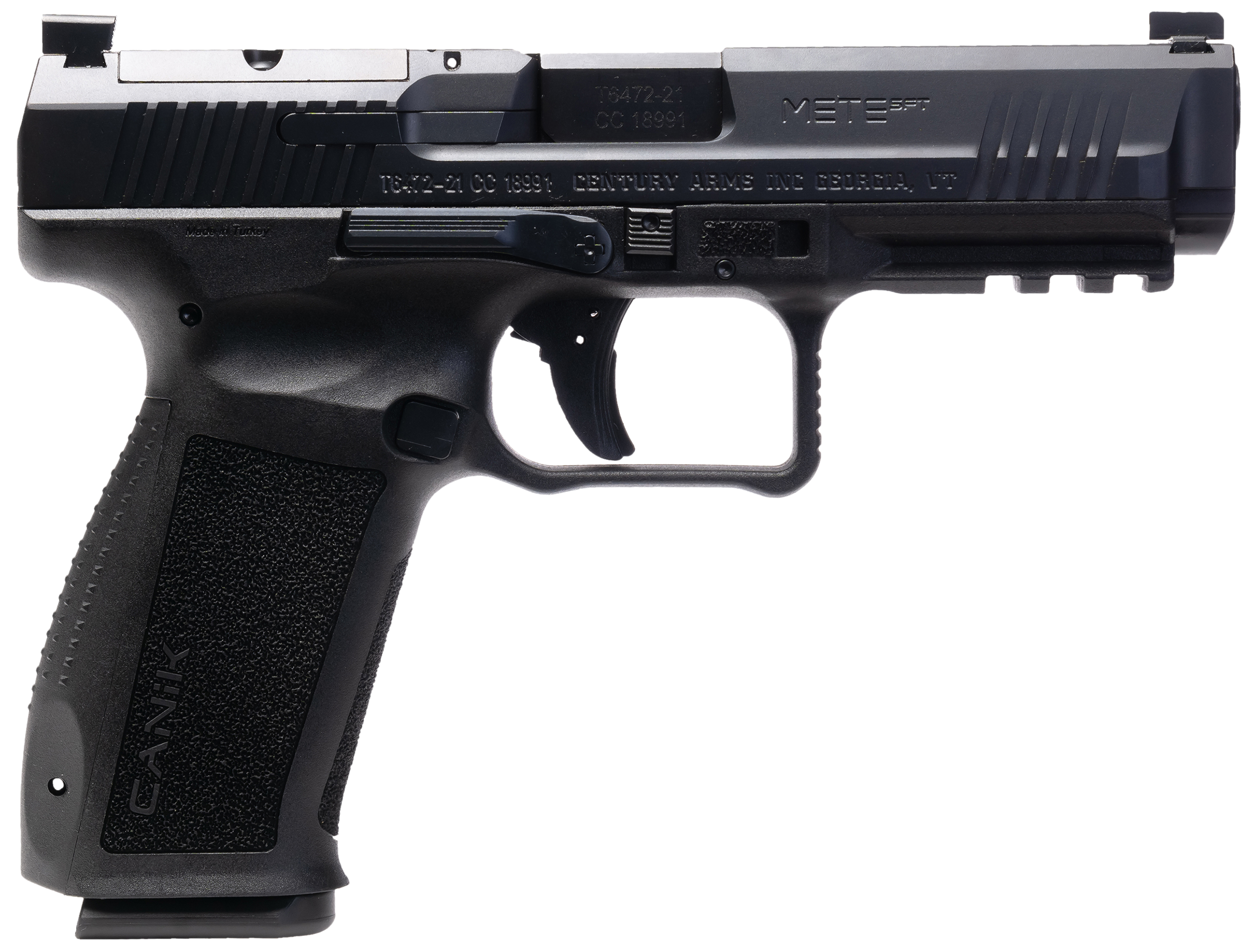 Century Mete SFT Optic Ready Pistol HG6826N, 9mm Luger, 4.46in, Interchangeable Backstrap Grips, Black Finish, 10 Rds