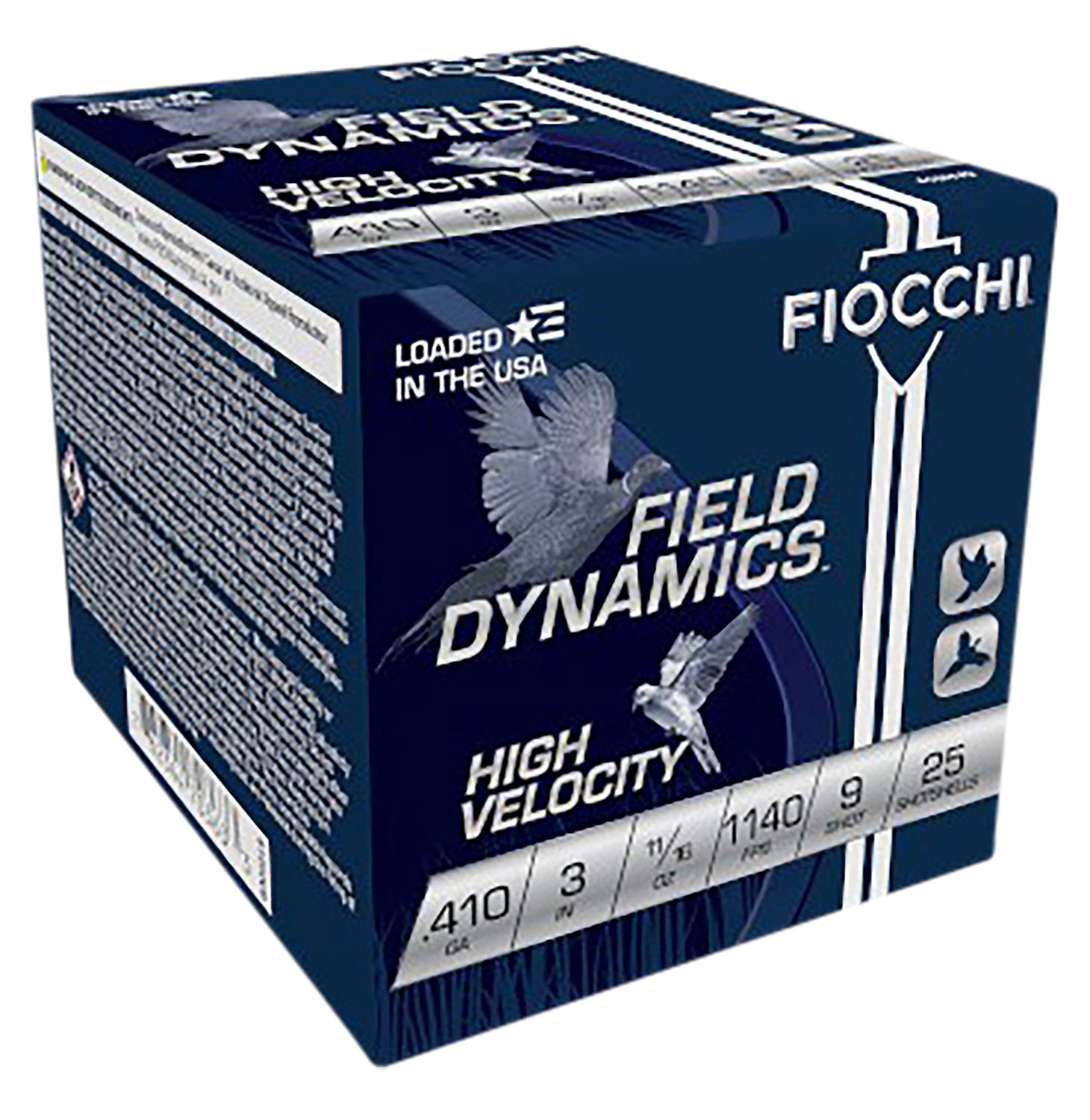 Fiocchi Field Dynamics High Velocity 410HV9, 410 Gauge, 3", 11/16 oz, 1140fps, 9 Shot, 25 Rd/bx