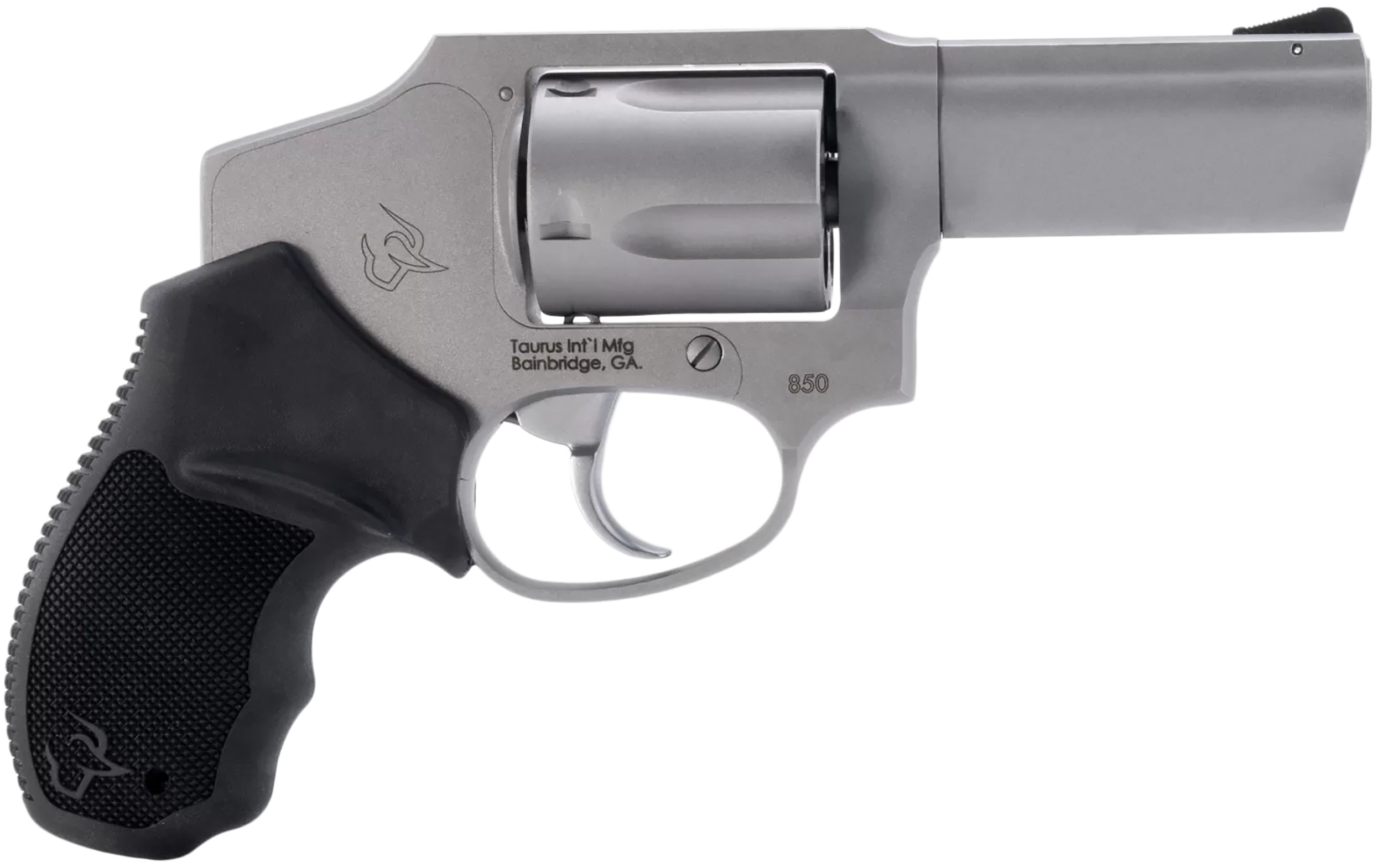 Taurus 850 Revolver 2850139, 38 Special, 3", Black Rubber Grip, Stainless Steel Finish, 5rd
