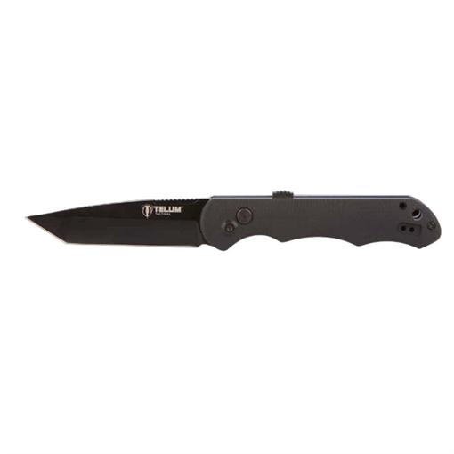 Telum Aftershock Tactical Automatic Knife 3-1/2" Tanto Blade Black TT3062