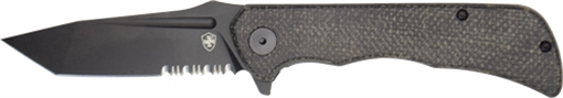 TEMPLAR KNIFE PALADIN FOLDER 3.27" BLACK MICARTA TANTO D2 PFMBK521