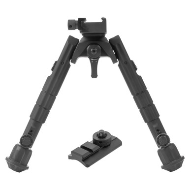 UTG Recon 360 TL Bipod - 6.6"-9.1" Center Height, Picatinny Attachment, Black Finish