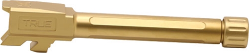 True Precision Barrel, 9MM, Gold, Thread Protector, Threaded, Glock 48, Titanium Nitride TP-G48B-XTG TPG48BXTG