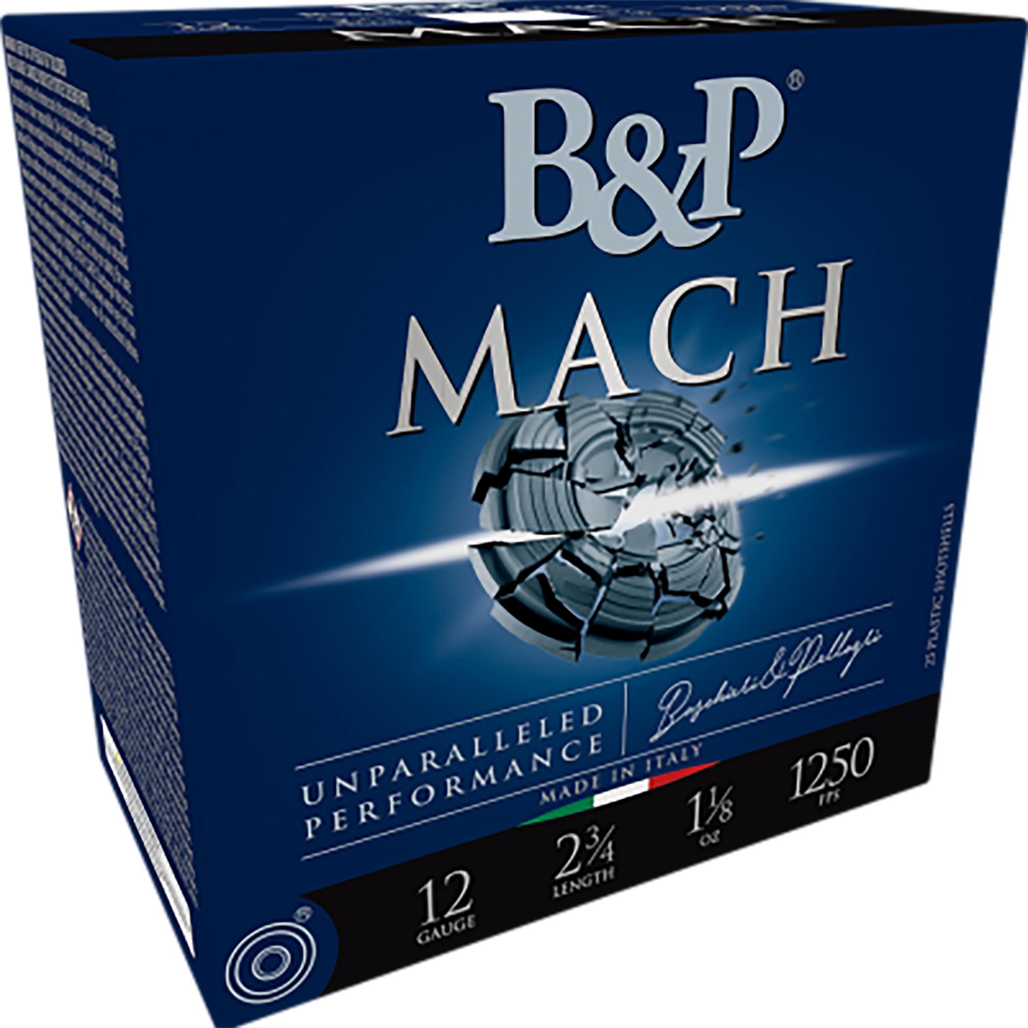 Baschieri & Pellagri Mach Shotshells 12B78F29, 12 Gauge, 2-3/4", 7/8 oz, 1365 fps, #9 Lead Shot, 25 Rds/box