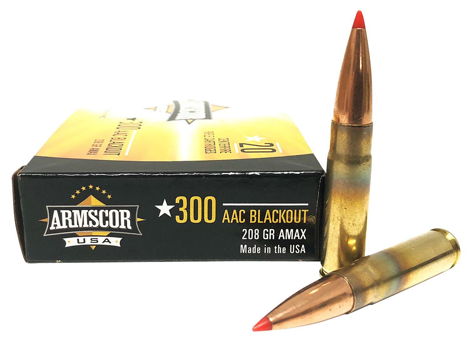 Armscor USA Competition Rifle Ammunition FAC300AAC2N, 300 Blackout, Hornady A-Max, 208GR, 1150fps, 20 Rd/bx