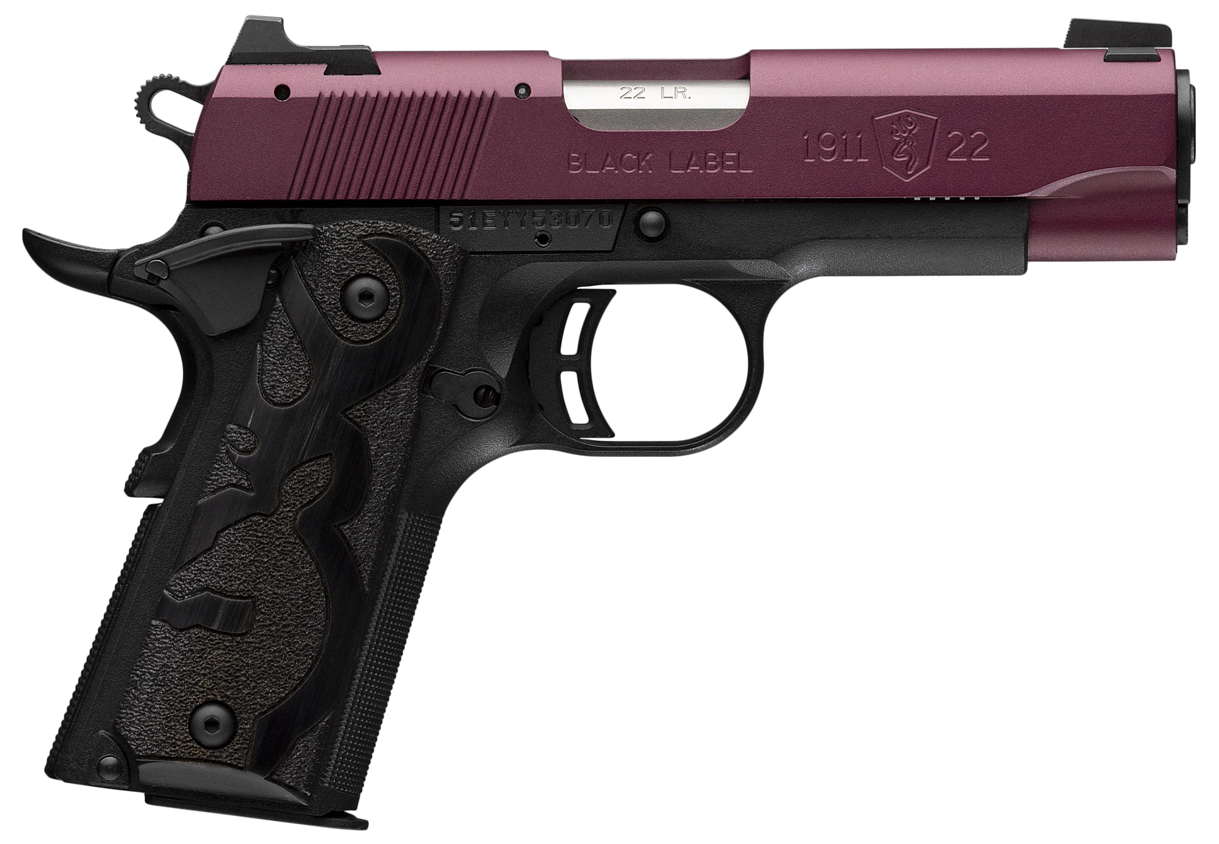 Browning 1911-22 Black Label Pistol 051062490, 22 LR, 3.63in, Black Polymer, Matte Black Finish, 10 Rds