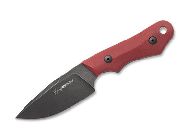 Viper Knives Handy Fixed Blade Knife - 3.3" CPM-MagnaCut Black Drop Point Blade, 3D Machined Red G10 Handles, Black Kydex Sheath - VT4042GR