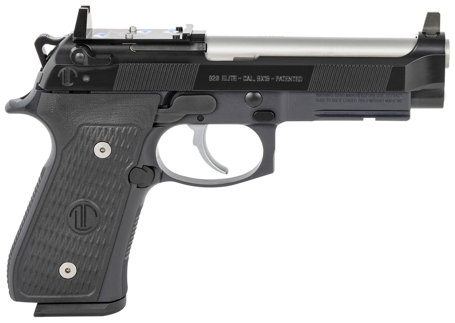 Beretta 92 Elite LTT Optic Ready Pistol LTT92ETJRR, 9mm, 4.70in, Black Polymer, Black Cerakote Finish, 18 Rds